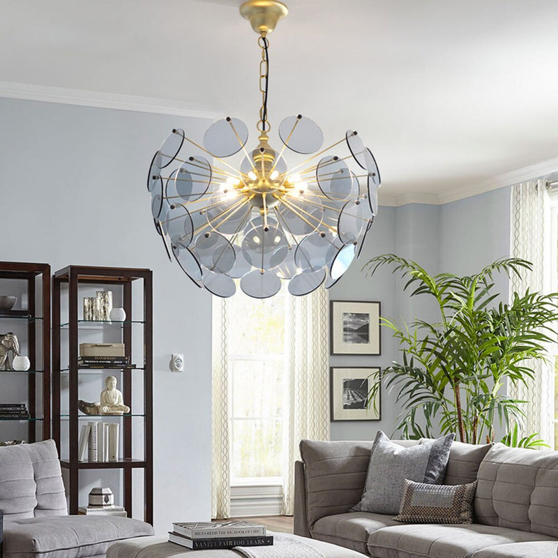 Lustre moderne en forme de dent de lion en verre Nahia