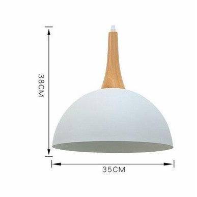 Suspension demi boule coloré et support en bois