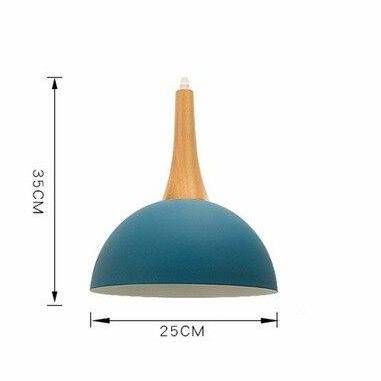 Suspension demi boule coloré et support en bois