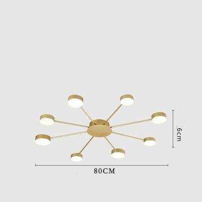 Plafonnier design soleil avec plusieurs ronds LED