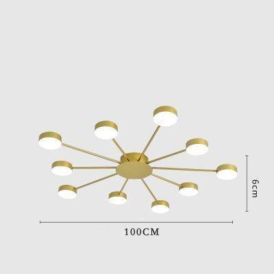 Plafonnier design soleil avec plusieurs ronds LED