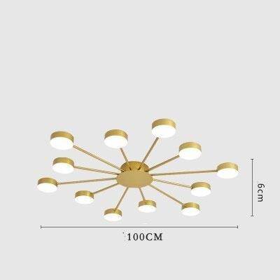 Plafonnier design soleil avec plusieurs ronds LED