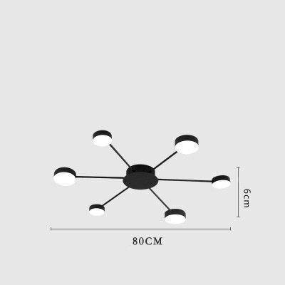 Plafonnier design soleil avec plusieurs ronds LED