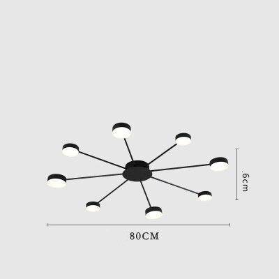 Plafonnier design soleil avec plusieurs ronds LED