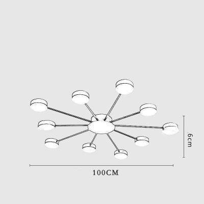 Plafonnier design soleil avec plusieurs ronds LED