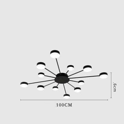 Plafonnier design soleil avec plusieurs ronds LED