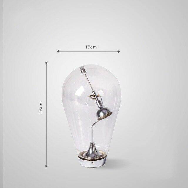 Lampe à poser design à LED chromé dans ampoule en verre