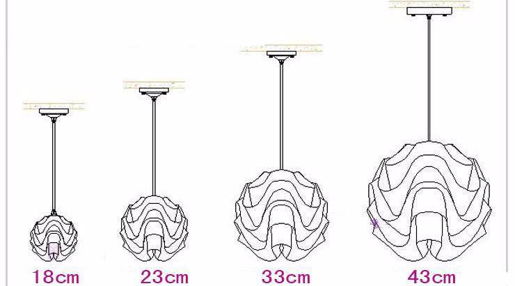 Suspension design ondulé blanc