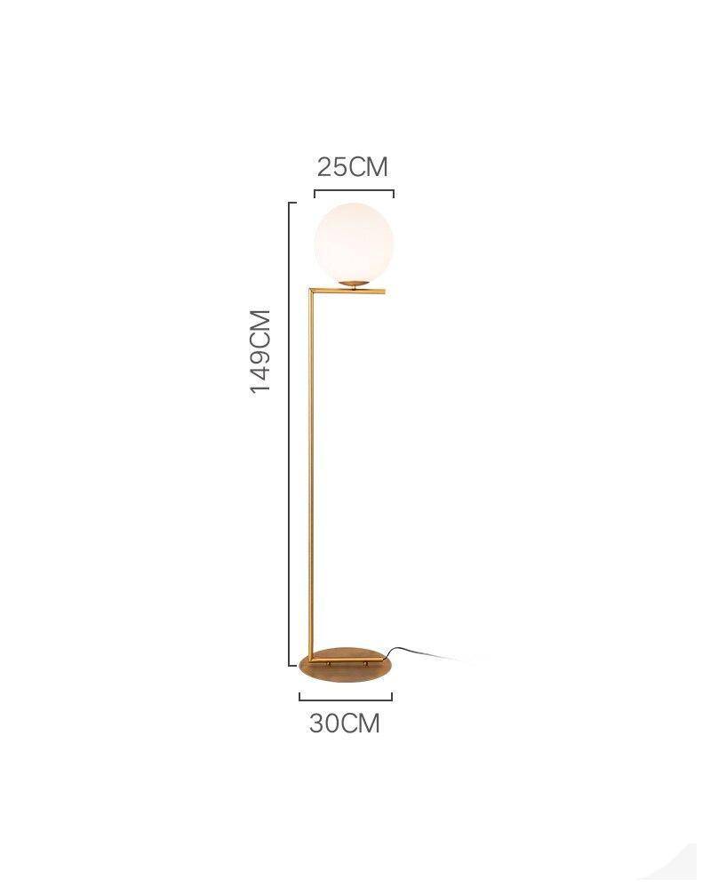 Lustre design avec boule en verre et tige de support Moderne