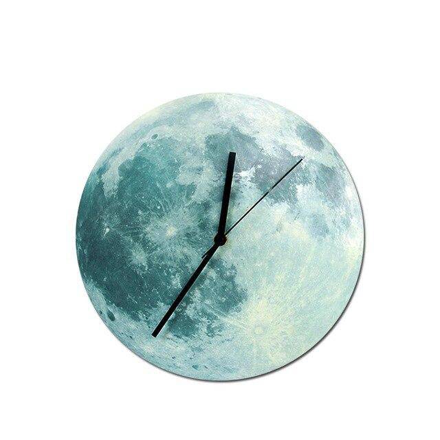 Horloge murale ronde lune colorée 30cm Luminous