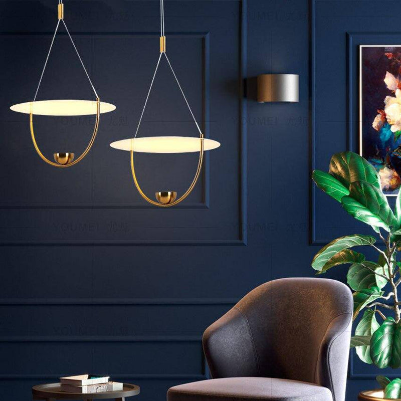 Suspension design LED dorée style Fly