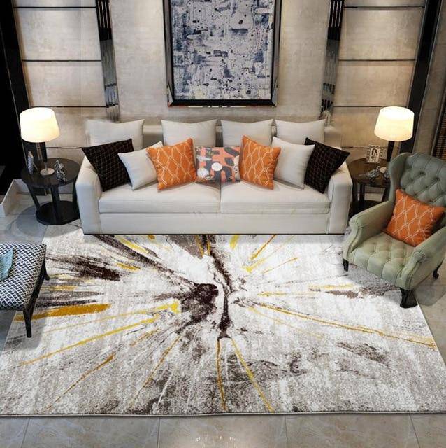 Tapis moderne rectangle gris style Shen