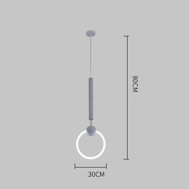 Suspension design ronde à LED et support dorée Jaxlong