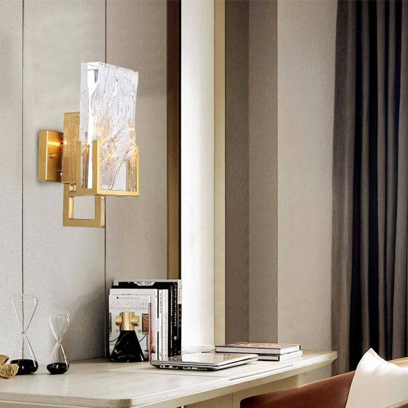 Applique murale design LED dorée avec verre cristal Luxury