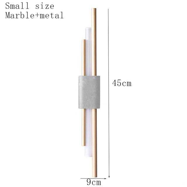Applique murale design LED en marbre avec tube doré Sconce