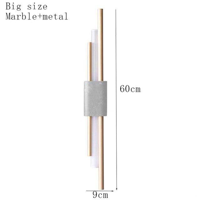 Applique murale design LED en marbre avec tube doré Sconce