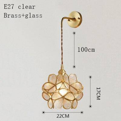 Applique murale design LED avec plusieurs trèfles en verre et métal