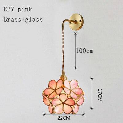 Applique murale design LED avec plusieurs trèfles en verre et métal