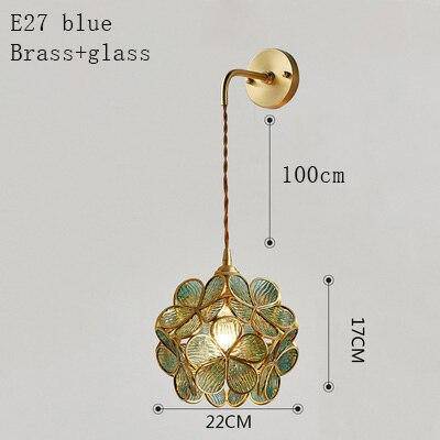 Applique murale design LED avec plusieurs trèfles en verre et métal