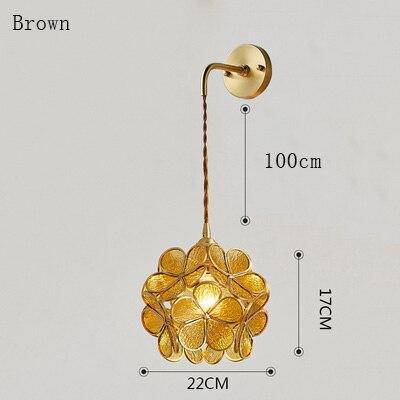 Applique murale design LED avec plusieurs trèfles en verre et métal