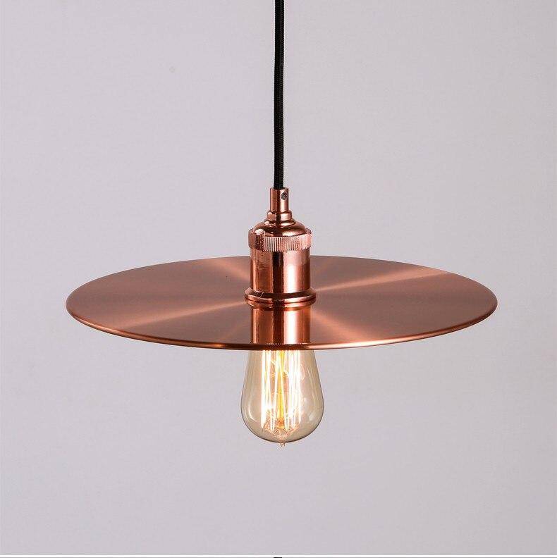 Suspension design disque chromé or rose