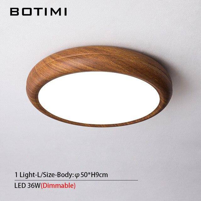 Plafonnier moderne LED rond imitation bois