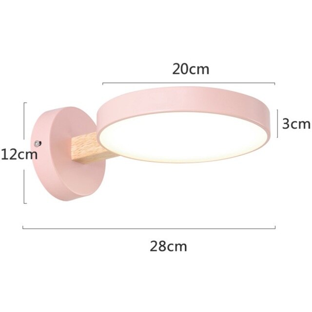 Applique murale scandinave LED circulaire et détails en bois Cesia