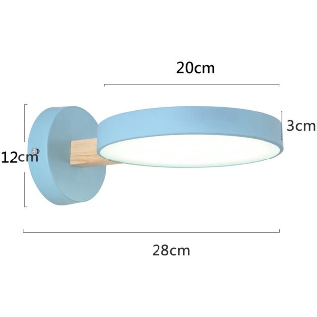 Applique murale scandinave LED circulaire et détails en bois Cesia