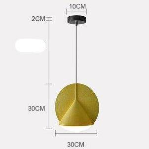 Suspension design cône dans un cercle en métal coloré LED