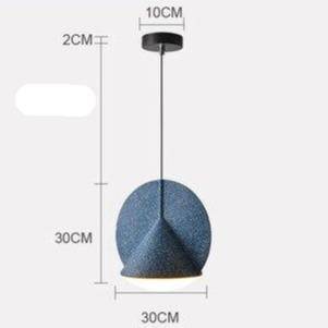 Suspension design cône dans un cercle en métal coloré LED