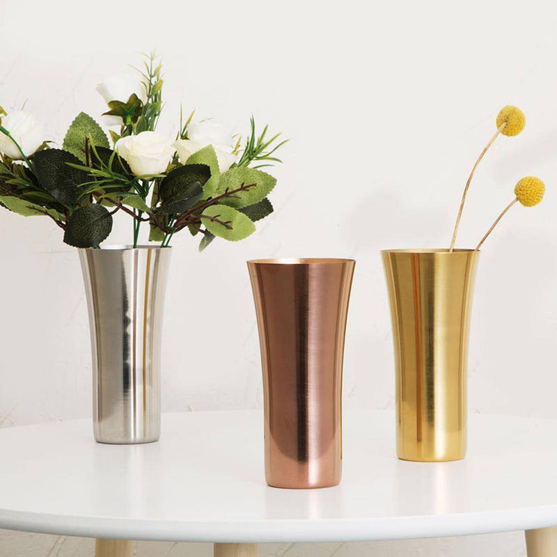 Vase design chromé gold Steel