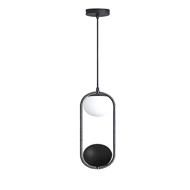 Suspension design LED avec boule en verre et fleurs suspendues