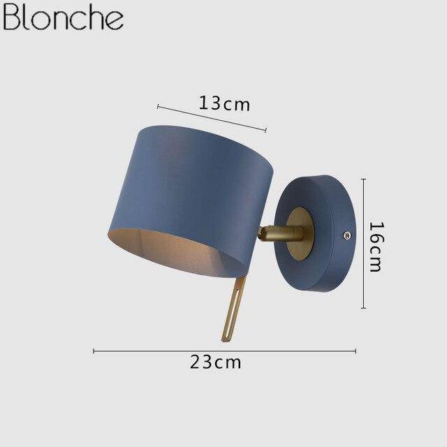 Applique murale design LED cylindrique en métal coloré Sconce