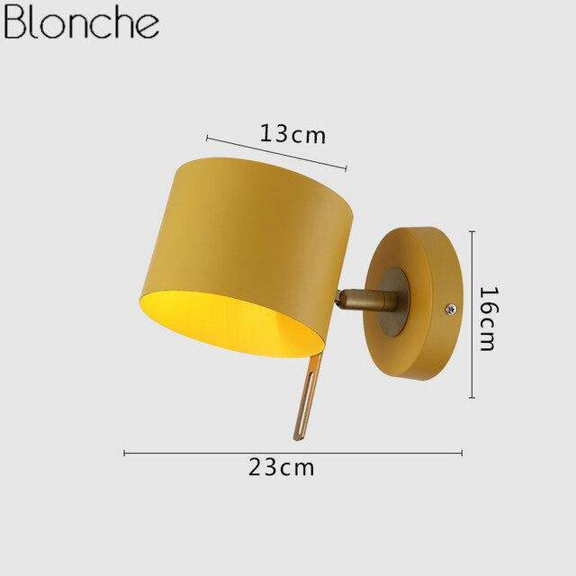 Applique murale design LED cylindrique en métal coloré Sconce
