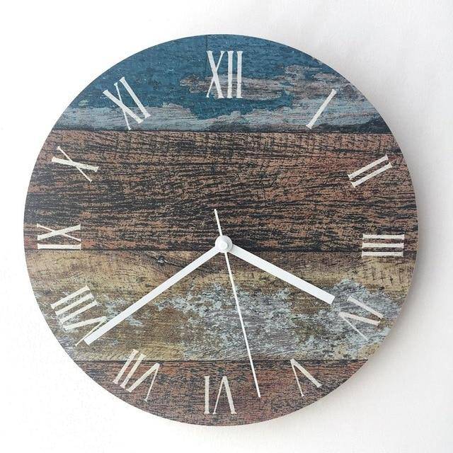 Horloge murale scandinave en bois coloré 28cm Hours