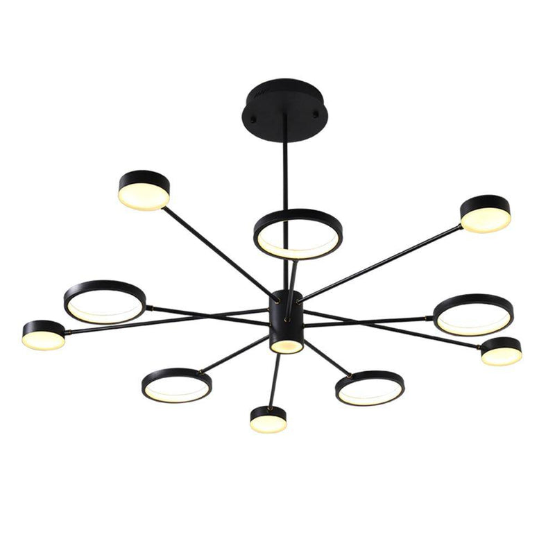 Lustre design LED avec plusieurs lampes noires Creative