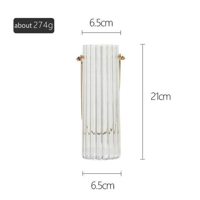 Vase moderne transparent style striped Glass