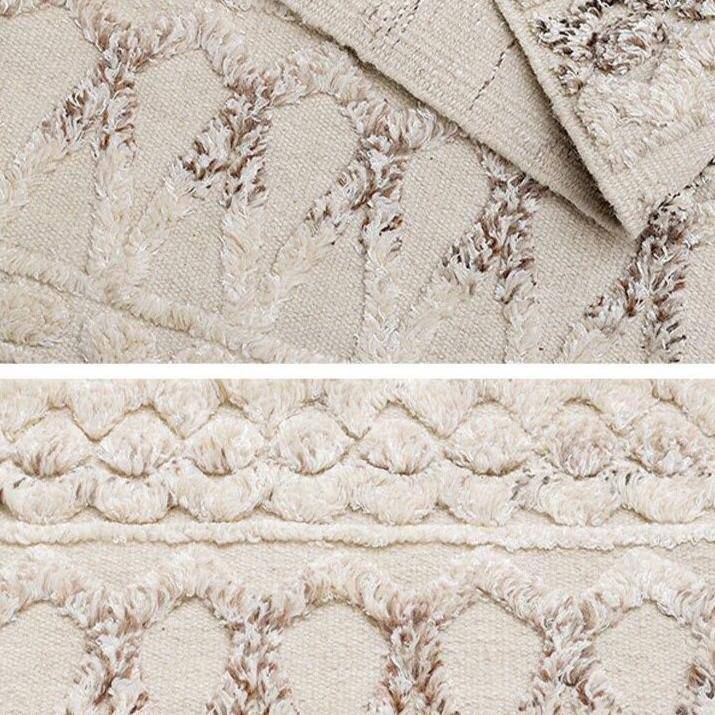 Tapis indien rectangle en laine fait à la main avec franges Woven