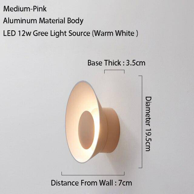 Applique murale design à LED avec coupe en métal coloré Loft