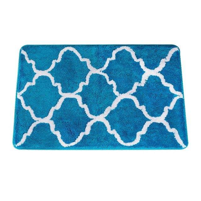 Tapis de bain rectangle coloré à motifs Finel