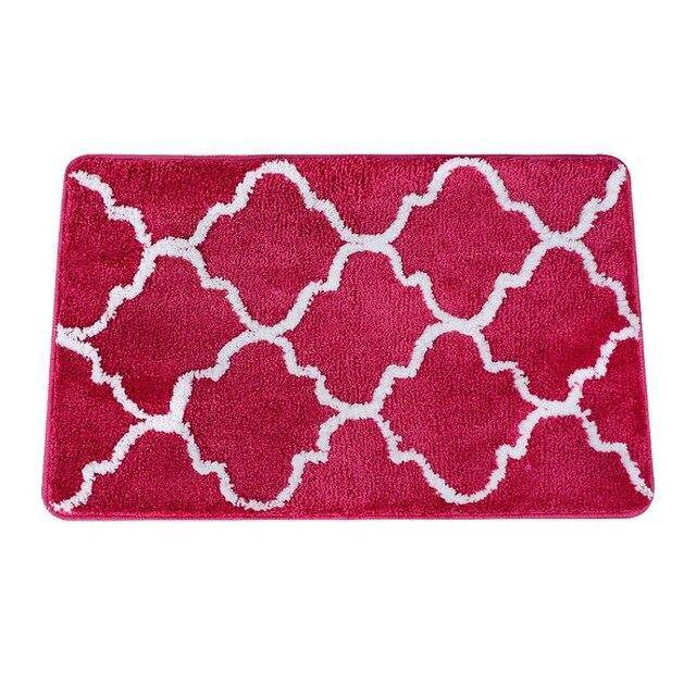 Tapis de bain rectangle coloré à motifs Finel