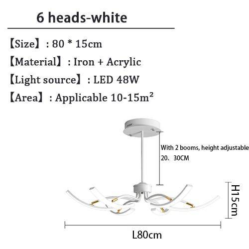 Lustre design à LED en métal avec plusieurs tiges Kyio