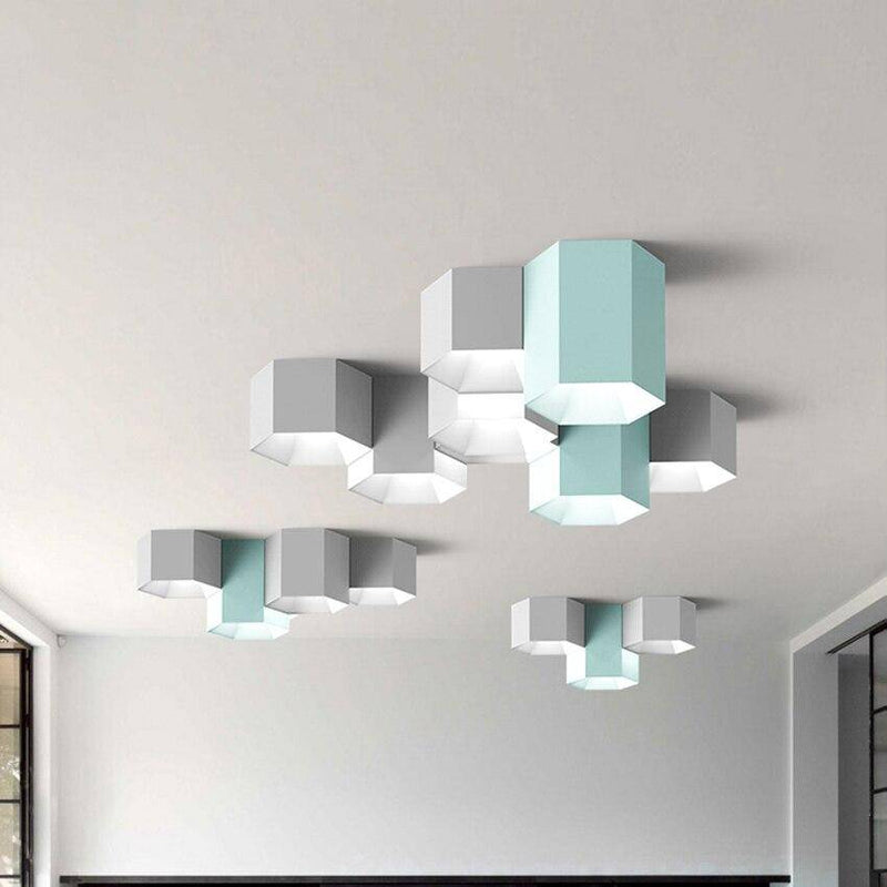 Plafonnier hexagonal de couleur Geometric