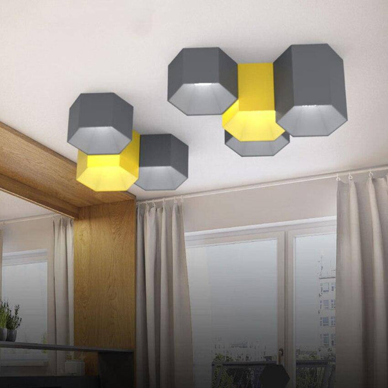 Plafonnier hexagonal de couleur Geometric