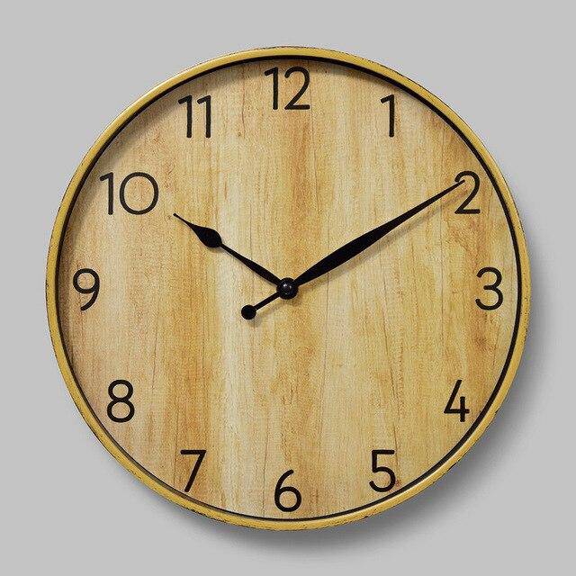 Horloge murale ronde imitation en bois 30cm