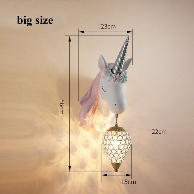 Applique murale moderne en forme de licorne pour enfant Eysa