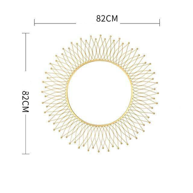 Miroir mural rond doré en métal Center
