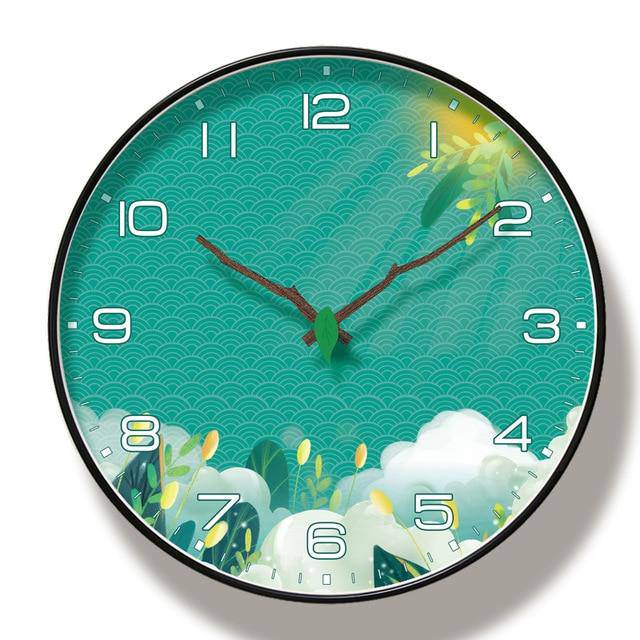 Horloge murale ronde verte Rato