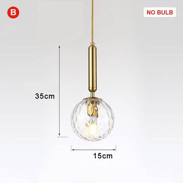 Suspension design LED avec tube en acier et sphère en verre Luxury