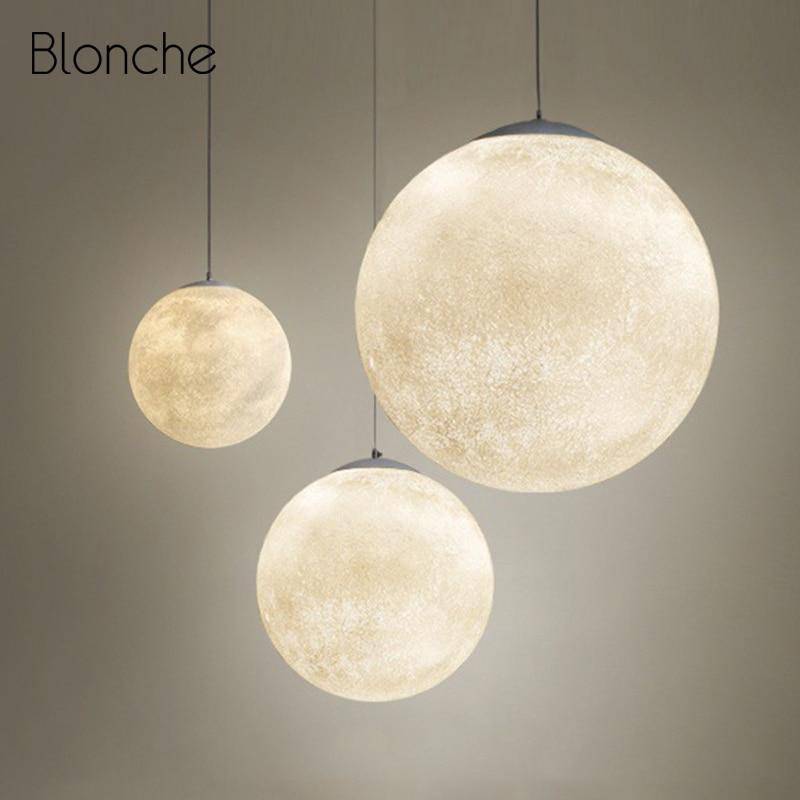 Suspension design LED en boule style Moon